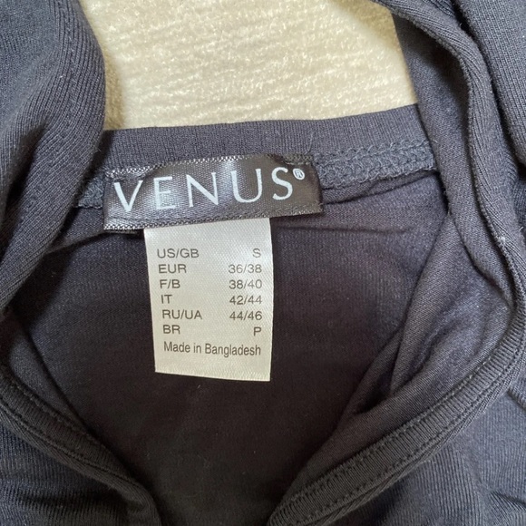 Venus Ruched Top Zippered Halter Long Sleeve Sexy Black New Size Small - Picture 7 of 8
